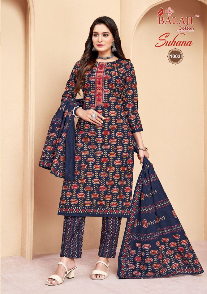 Suhana Vol 1 By Balaji Printed Cotton Churidar Dress Material Wholesalers In Delhi